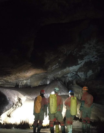 Cavers visiting a cave during the course
